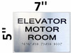 ELEVATOR ROOM SIGN Brushed Silver