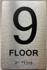 BRAILLE 9 FLOOR SIGN