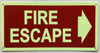 Fire Escape with arrow  GLOW IN DARK , Glow In The Dark Fire Escape with Arrow ( Photoluminescent , aluminium, High Intensity) (RIGHT ARROW)