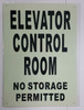 SIGNS ELEVATOR CONTROL ROOM NO