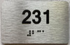 BRAILLE APARTMENT NUMBER - UNIT NUMBER SIGN