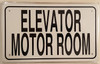 ELEVATOR MOTOR ROOM SIGN- WHITE ALUMINUM