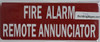 SIGNS FIRE ALARM REMOTE ANNUNCIATOR SIGN- ROUND