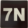 Sign Apartment number 7N  - UNIT NUMBER 7N /SUITE 7N  (BLACK, DOUBLE SIDED TAPE) -Broadway Line