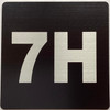 Sign Apartment number 7H  - UNIT NUMBER 7H /SUITE 7H  (BLACK, DOUBLE SIDED TAPE) -Broadway Line