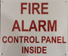 FIRE Alarm Control Panel Inside Sign - (White,Reflective !!! Aluminum 12 X 10)