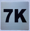 Signage Apartment number 7K  - UNIT NUMBER 7K  (SILVER, DOUBLE SIDED TAPE) -Broadway Line