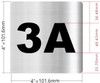 Sign Apartment number 3A  - UNIT NUMBER 3A  (SILVER, DOUBLE SIDED TAPE) -Broadway Line