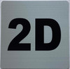 Signage Apartment number 2D  - UNIT NUMBER 2D  (SILVER, DOUBLE SIDED TAPE) -Broadway Line