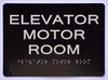 SIGNS ELEVATOR MOTOR ROOM SIGN (BLACK) ADA-5X7-(ref062020)