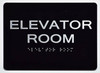 SIGNS ELEVATOR ROOM SIGN ADA-5X7 BLACK-