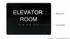 Elevator Room Sign Black