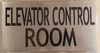 SIGNS ELEVATOR CONTROL ROOM SIGN