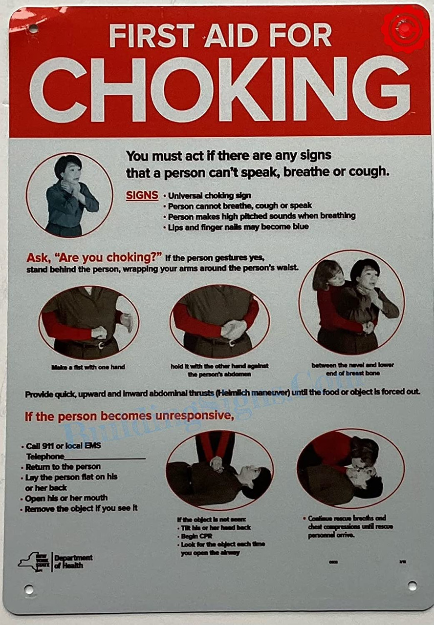 FIRST AID FOR CHOKING SIGN- Resturant chocking sign (ALUMINIUM ...