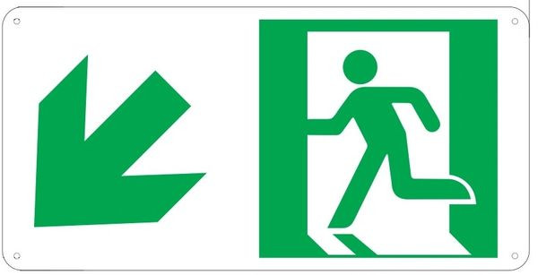 PHOTOLUMINESCENT EXIT SIGN HEAVY DUTY / GLOW IN THE DARK 