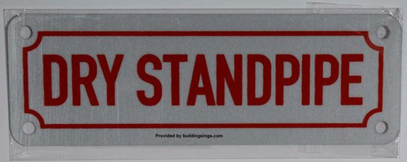 DRY STANDPIPE SIGN (WHITE, ALUMINUM SIGNS