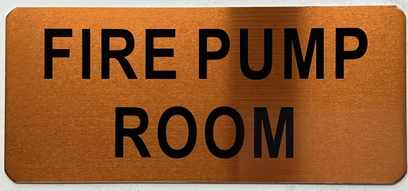 Sign FIRE PUMP ROOM ROOM  (Gold color, aluminium)- The Gold Mountain Line