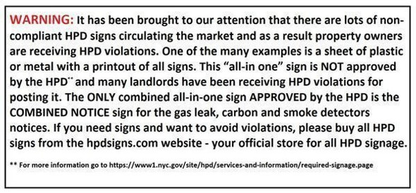 RESIDENTIAL BUILDING DOOR Fire Safety Notice -NON FIRE PROOF BUILDING