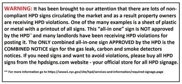 RESIDENTIAL BUILDING sign smoke detector hpd