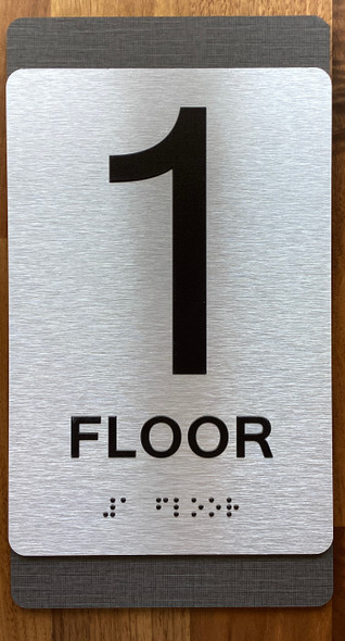 ADA FLOOR NUMBER SIGN Charcoal gray fabric