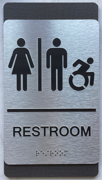 ADA RESTROOM ACCESSIBLE SIGN Charcoal