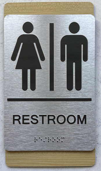 ADA COMPLIANCE RESTROOM SIGN MAPLE