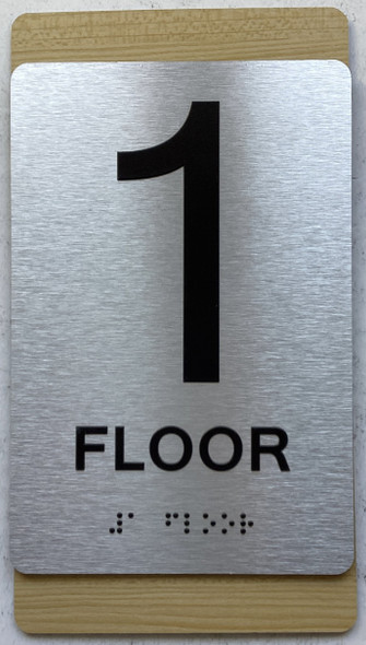ADA COMPLIANCE FLOOR NUMBER SIGN MAPLE