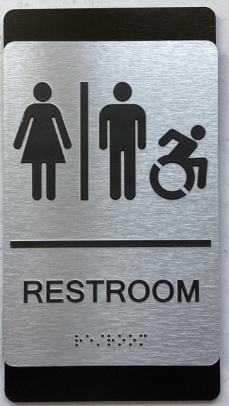 ADA COMPLIANCE RESTROOM SIGN Midnight Black