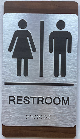 ADA COMPLIANCE RESTROOM SIGN Walnut