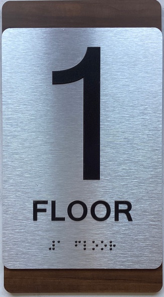 ADA FLOOR NUMBER SIGN WALNUT