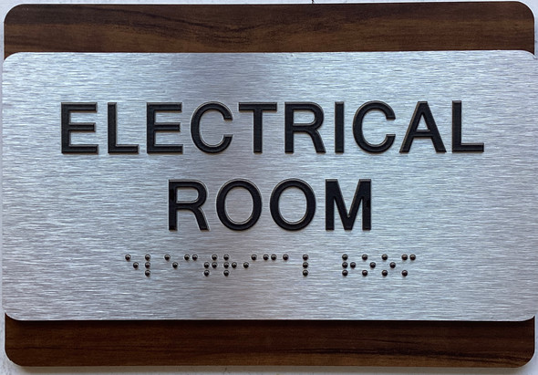 ADA ELECTRICAL ROOM SIGN WALNUT