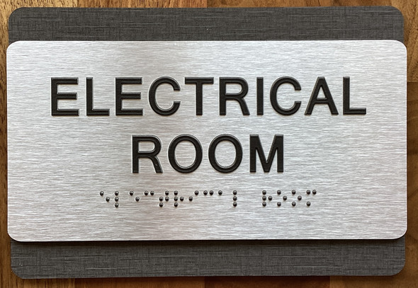 BRAILLE ELECTRICAL ROOM SIGN Gray