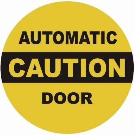 NYC CAUTION AUTOMATIC DOOR STICKER SIGN