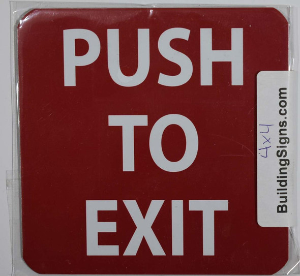 SIGNS PUSH TO EXIT SIGN (ALUMINUM SIGNS