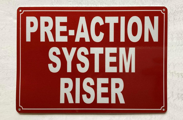 NYC PRE-ACTION SYSTEM RISER SIGN