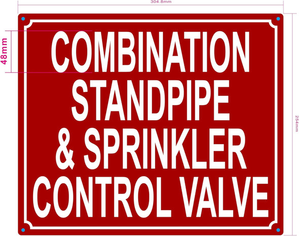 NYC COMBINATION STANDPIPE AND SPRINKLER CONTROL VALVE SIGN