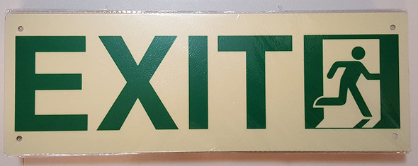 Photoluminescent "EXIT" Sign (Aluminium, heavy duty/