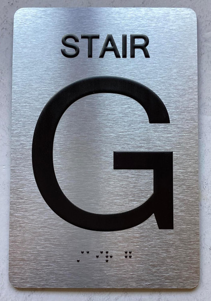 NYC FLOOR NUMBER SIGN WITH RAISED LETTERS THE PARK AVE LINE (STAIR G)