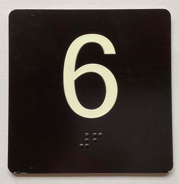 NYC ELEVATOR FLOOR NUMBER THE LEXINGTON AVE LINE (6TH FLOOR) SIGN