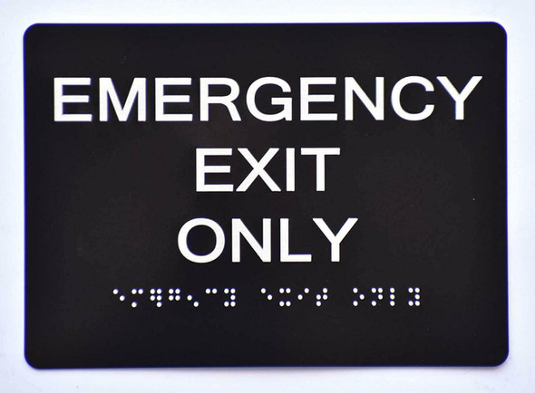 SIGNS Emergency EXIT ONLY SIGN ADA Tactile