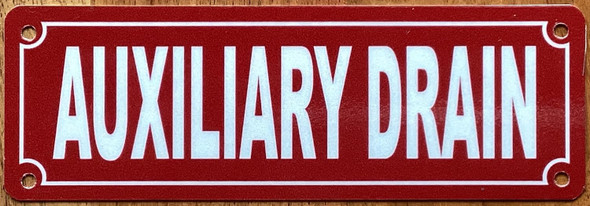 AUXILIARY DRAIN SIGN