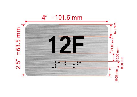 Apartment Number unit 12F Ada Sign