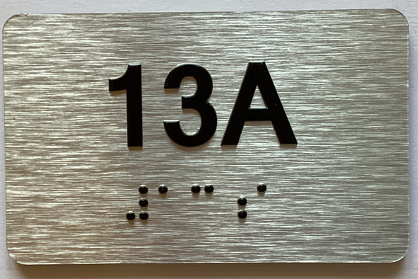 Apartment Number unit 13A Sign