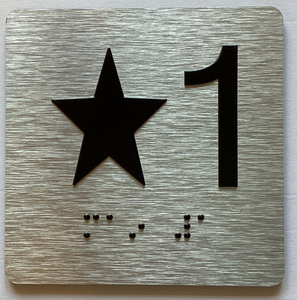 Elevator Floor Number / Elevator Jamb Plate STAR 1 Sign