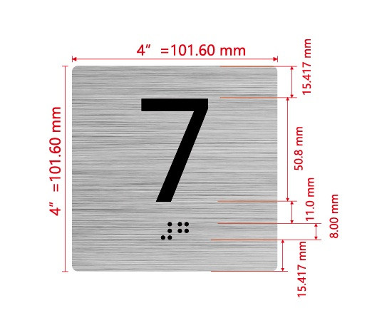 Elevator Floor Number / Elevator Jamb Plate 7 Hpd Sign