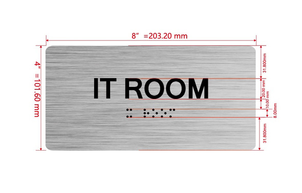 IT Room Sign with Raised Letters & Grade 2 Hpd Sign