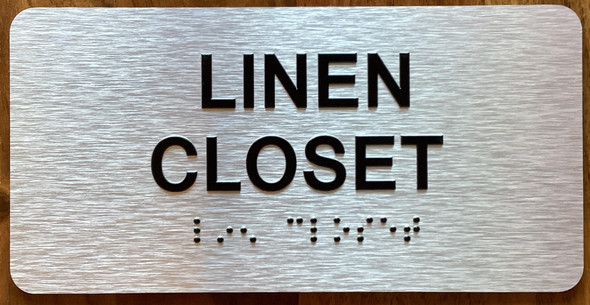 Linen Closet Sign with Raised Letters & Grade 2 Sign