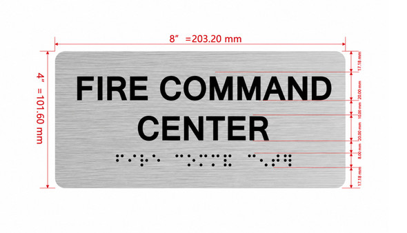 Fire Command Center Sign with Raised Letters & Grade 2 Hpd Sign
