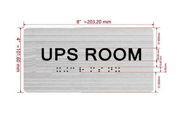 UPS Room Sign with Raised Letters & Grade 2 Hpd Sign