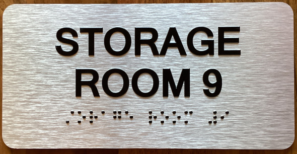 Storage Room 9 Sign with Raised Letters & Grade 2 Sign